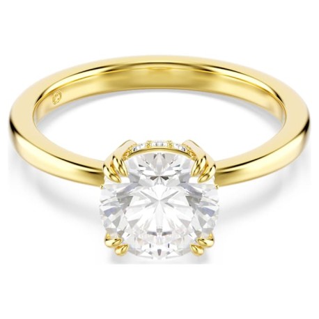 Swarovski Δαχτυλίδι κοκτέιλ Stilla Attract Στρογγυλή κοπή, Λευκό, Επιμετάλλωση σε χρυσαφί τόνο 5723334 