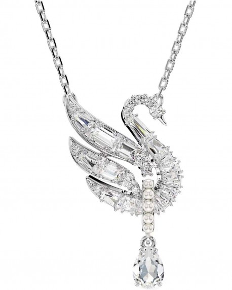 Swarovski Swan Κύκνος, Λευκό, Επιμετάλλωση ροδίου 5723387 
