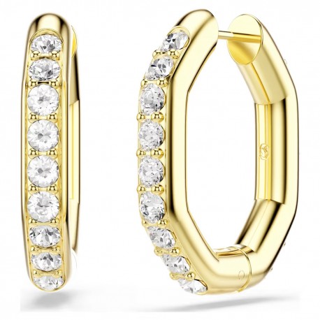 Swarovski Κρίκοι Σκουλαρίκια Dextera Οκταγωνικό σχήμα, Λευκά, Επιμετάλλωση σε χρυσαφί τόνο 5724584 