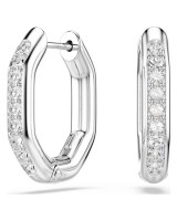 Swarovski Σκουλαρίκια Κρίκοι Dextera, Οκταγωνικό σχήμα, Στρογγυλή κοπή, Λευκά, Επιμετάλλωση ροδίου 5724585