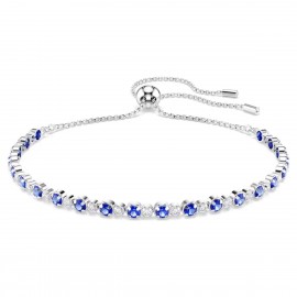 Swarovski Βραχιόλι Tennis Matrix Μικτές στρογγυλές κοπές, Μπλε, Επιμετάλλωση ροδίου 5725854