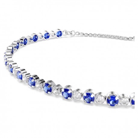 Swarovski Βραχιόλι Tennis Matrix Μικτές στρογγυλές κοπές, Μπλε, Επιμετάλλωση ροδίου 5725854 