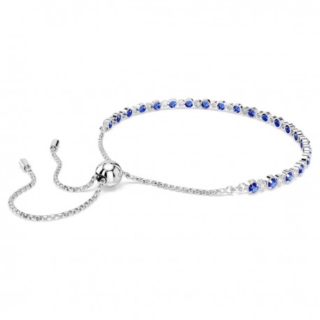 Swarovski Βραχιόλι Tennis Matrix Μικτές στρογγυλές κοπές, Μπλε, Επιμετάλλωση ροδίου 5725854 