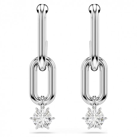Swarovski Σκουλαρίκια Constella Στρογγυλή κοπή, Λευκά, Επιμετάλλωση ροδίου 5728584 