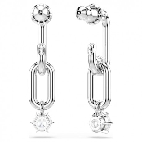 Swarovski Σκουλαρίκια Constella Στρογγυλή κοπή, Λευκά, Επιμετάλλωση ροδίου 5728584 