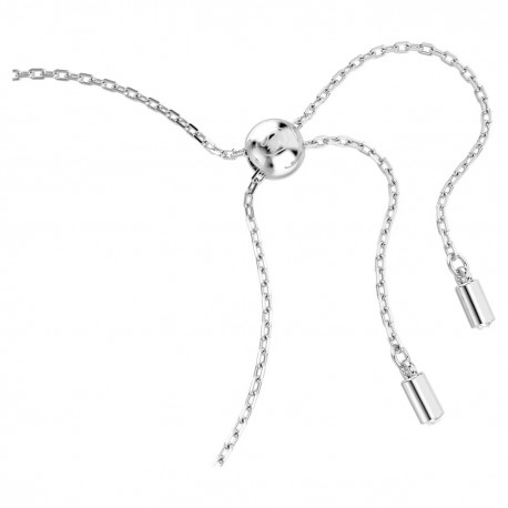 Swarovski Βραχιόλι Matrix Κοπή Baguette, Κόμπος, Λευκό, Επιμετάλλωση ροδίου 5731101 