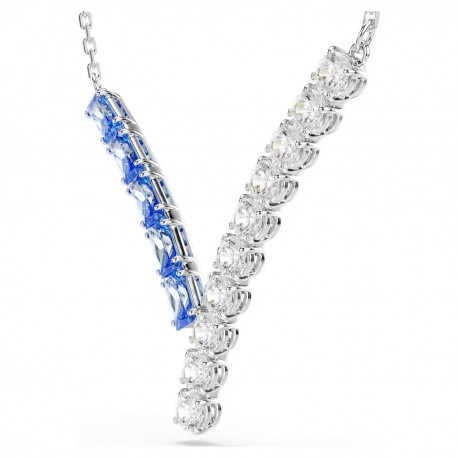 Swarovski Κολιέ Matrix Μείξη κοπών, Μπλε, Επιμετάλλωση ροδίου 5732265 