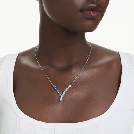 Swarovski Κολιέ Matrix Μείξη κοπών, Μπλε, Επιμετάλλωση ροδίου 5732265 