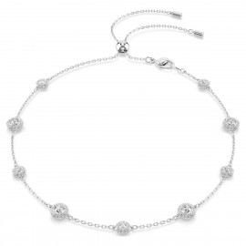 Swarovski Κολιέ Una Angelic Στρογγυλή κοπή, Διπλής όψης, Λευκό, Επιμετάλλωση ροδίου 5732275