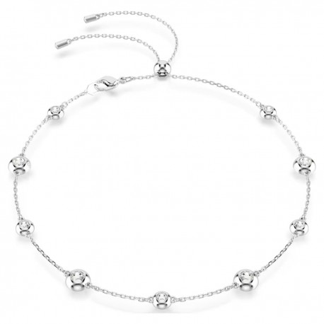 Swarovski Κολιέ Una Angelic Στρογγυλή κοπή, Διπλής όψης, Λευκό, Επιμετάλλωση ροδίου 5732275 