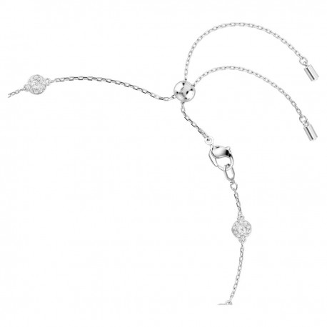 Swarovski Κολιέ Una Angelic Στρογγυλή κοπή, Διπλής όψης, Λευκό, Επιμετάλλωση ροδίου 5732275 