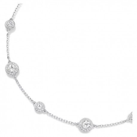 Swarovski Κολιέ Una Angelic Στρογγυλή κοπή, Διπλής όψης, Λευκό, Επιμετάλλωση ροδίου 5732275 