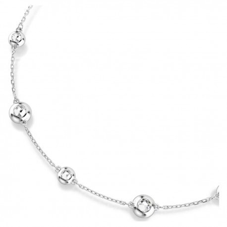 Swarovski Κολιέ Una Angelic Στρογγυλή κοπή, Διπλής όψης, Λευκό, Επιμετάλλωση ροδίου 5732275 