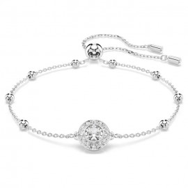 Swarovski Βραχιόλι  Una Angelic Στρογγυλή κοπή, Λευκό, Επιμετάλλωση ροδίου 5733196