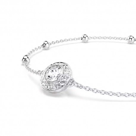 Swarovski Βραχιόλι  Una Angelic Στρογγυλή κοπή, Λευκό, Επιμετάλλωση ροδίου 5733196 