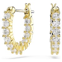 Swarovski Σκουλαρίκια Κρίκοι Matrix Vittore Στρογγυλή κοπή, Λευκά, Επιμετάλλωση σε χρυσαφί τόνο 5733398