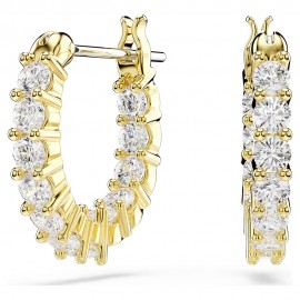 Swarovski Σκουλαρίκια Κρίκοι Matrix Vittore Στρογγυλή κοπή, Λευκά, Επιμετάλλωση σε χρυσαφί τόνο 5733398