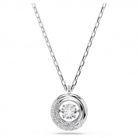 Swarovski Dextera Κολιέ Στρογγυλή κοπή, Λευκό, Επιμετάλλωση ροδίου 5733400 