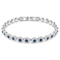 Swarovski Βραχιόλι Tennis Una Angelic, Μπλε, Επιμετάλλωση ροδίου 5733401