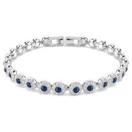Swarovski Βραχιόλι Tennis Una Angelic, Μπλε, Επιμετάλλωση ροδίου 5733401
