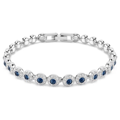 Swarovski Βραχιόλι Tennis Una Angelic, Μπλε, Επιμετάλλωση ροδίου 5733401