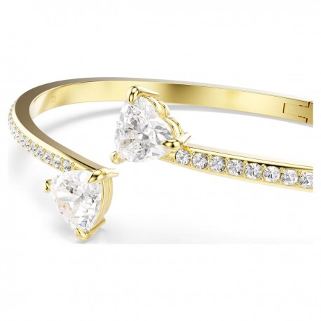 Swarovski βραχιόλι Mesmera Καρδιά, Λευκό, Επιμετάλλωση σε χρυσαφί τόνο 5733474 