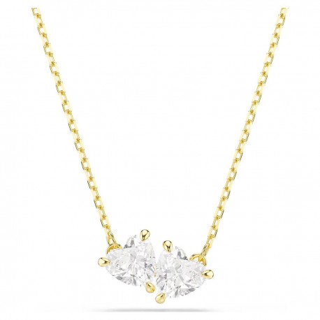 SWAROVSKI Κολιέ Mesmera Καρδιά, Λευκό, Επιμετάλλωση σε χρυσαφί τόνο 5733475 