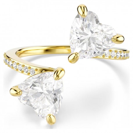 Swarovski Δαχτυλίδι Mesmera Κοπή Heart, Pavé, Λευκό, Επιμετάλλωση σε χρυσαφί τόνο 5733477 