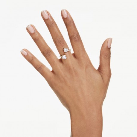 Swarovski Δαχτυλίδι Mesmera Κοπή Heart, Pavé, Λευκό, Επιμετάλλωση σε χρυσαφί τόνο 5733477 