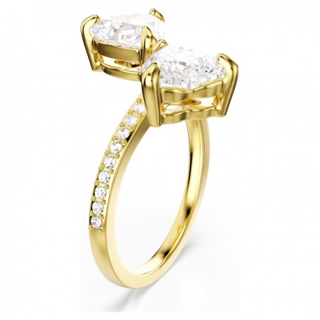 Swarovski Δαχτυλίδι Mesmera Κοπή Heart, Pavé, Λευκό, Επιμετάλλωση σε χρυσαφί τόνο 5733477 