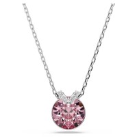 Swarovski Bella V Κολιέ Στρογγυλή κοπή, Ροζ, Επιμετάλλωση ροδίου 5734230