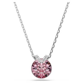Swarovski Bella V Κολιέ Στρογγυλή κοπή, Ροζ, Επιμετάλλωση ροδίου 5734230
