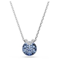 Swarovski Bella V Κολιέ Στρογγυλή κοπή, Μπλε, Επιμετάλλωση ροδίου 5734232