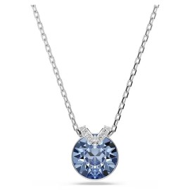 Swarovski Bella V Κολιέ Στρογγυλή κοπή, Μπλε, Επιμετάλλωση ροδίου 5734232