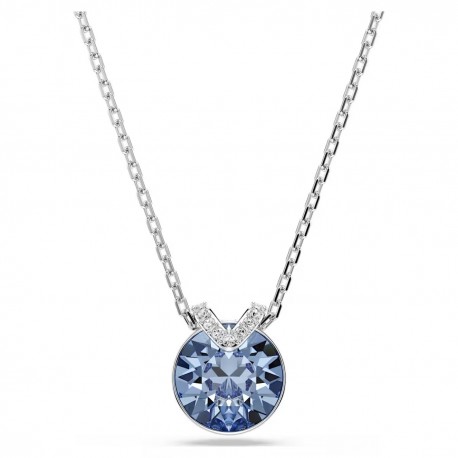 Swarovski Bella V Κολιέ Στρογγυλή κοπή, Μπλε, Επιμετάλλωση ροδίου 5734232 