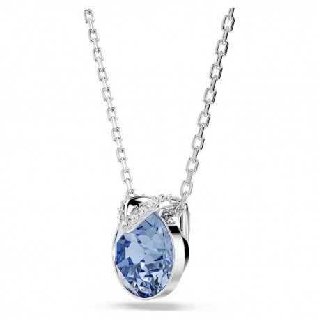 Swarovski Bella V Κολιέ Στρογγυλή κοπή, Μπλε, Επιμετάλλωση ροδίου 5734232 