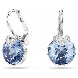 Swarovski Σκουλαρίκια Bella V Στρογγυλή κοπή, Μπλε, Επιμετάλλωση ροδίου 5734234