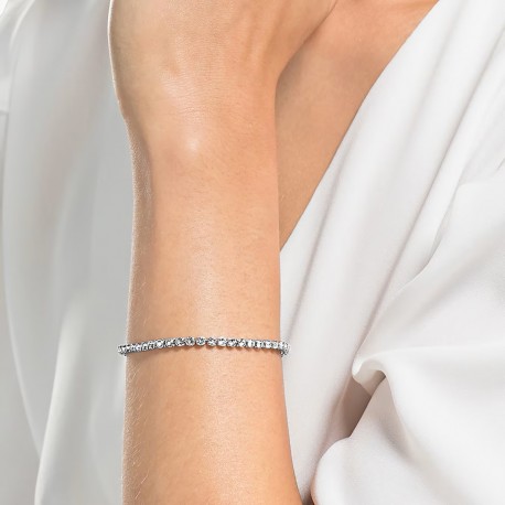Swarovski Βραχιόλι Tennis Imber Emily, Μπλε, Επιμετάλλωση ροδίου 5734239 
