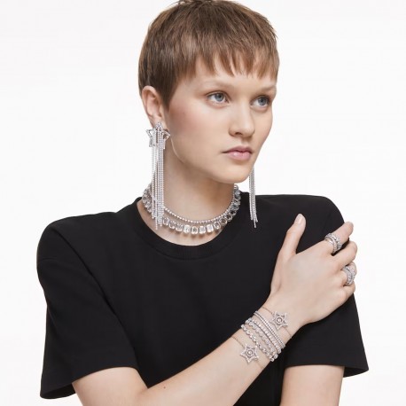 Swarovski Βραχιόλι Tennis Imber Emily, Μπλε, Επιμετάλλωση ροδίου 5734239 