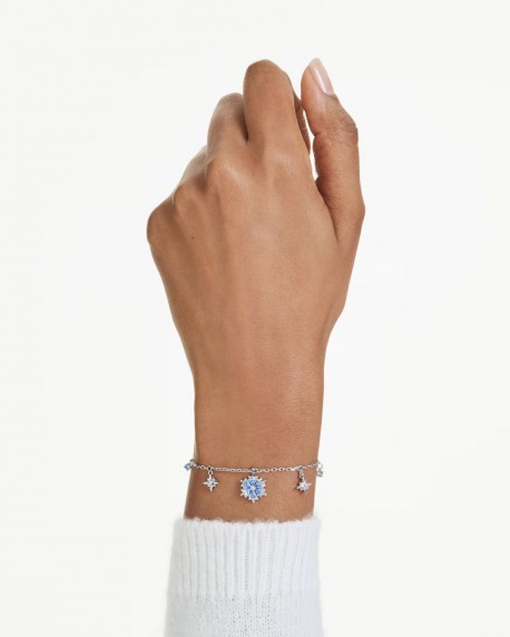 Swarovski Βραχιόλι Magic Χιονονιφάδα, Μπλε, Επιμετάλλωση ροδίου 5734244 