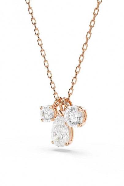 Swarovski Mesmera Κολιέ Μείξη κοπών, Λευκό, Επιμετάλλωση σε ροζ χρυσαφί τόνο 5734245 