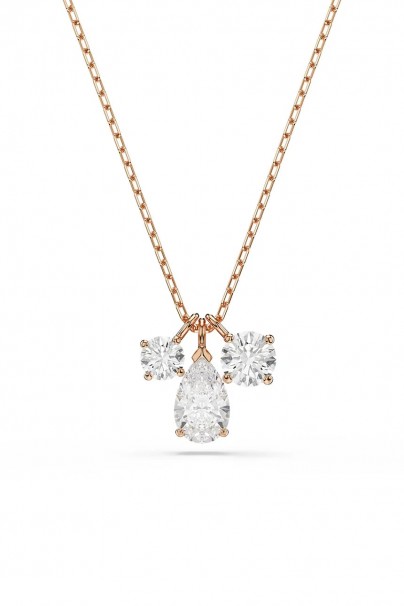 Swarovski Mesmera Κολιέ Μείξη κοπών, Λευκό, Επιμετάλλωση σε ροζ χρυσαφί τόνο 5734245 