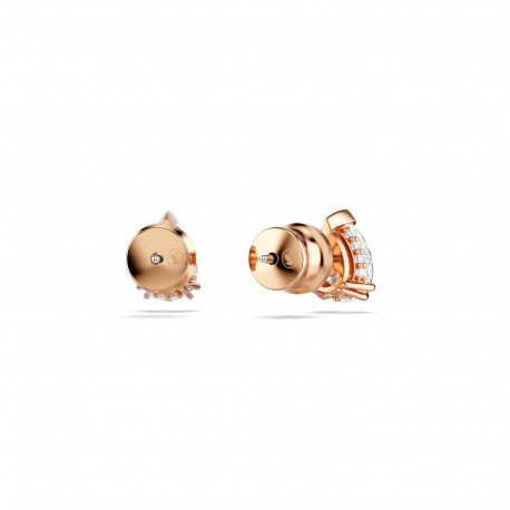 Swarovski Σκουλαρίκια Stilla Κοπή Pear, Λευκά, Επιμετάλλωση σε ροζ χρυσαφί τόνο 5734248 