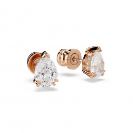 Swarovski Σκουλαρίκια Stilla Κοπή Pear, Λευκά, Επιμετάλλωση σε ροζ χρυσαφί τόνο 5734248