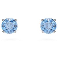 Swarovski Σκουλαρίκια Stilla Attract Στρογγυλή κοπή, Μπλε, Επιμετάλλωση ροδίου 5734250