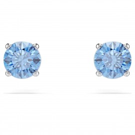 Swarovski Σκουλαρίκια Stilla Attract Στρογγυλή κοπή, Μπλε, Επιμετάλλωση ροδίου 5734250