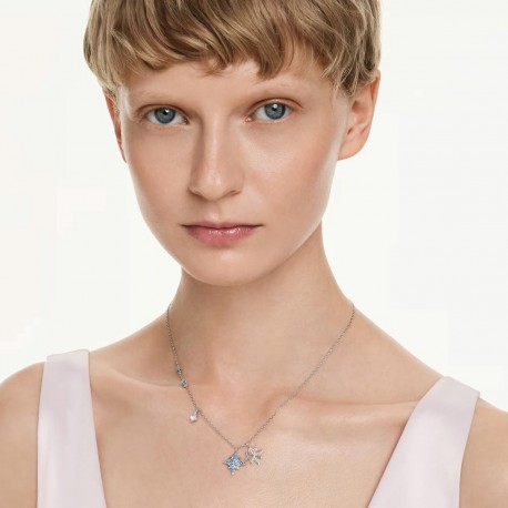 Swarovski Symbolica Κολιέ Αστέρι, Μπλε, Επιμετάλλωση ροδίου 5734252 