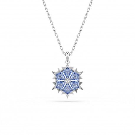 Swarovski Magic Κολιέ Χιονονιφάδα, Μπλε, Επιμετάλλωση ροδίου 5735399 