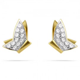 Swarovski Σκουλαρίκια Idyllia Lilia Πεταλούδα, Λευκά, Επιμετάλλωση σε χρυσαφί τόνο 5736070