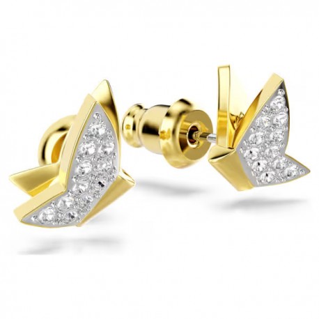 Swarovski Σκουλαρίκια Idyllia Lilia Πεταλούδα, Λευκά, Επιμετάλλωση σε χρυσαφί τόνο 5736070 